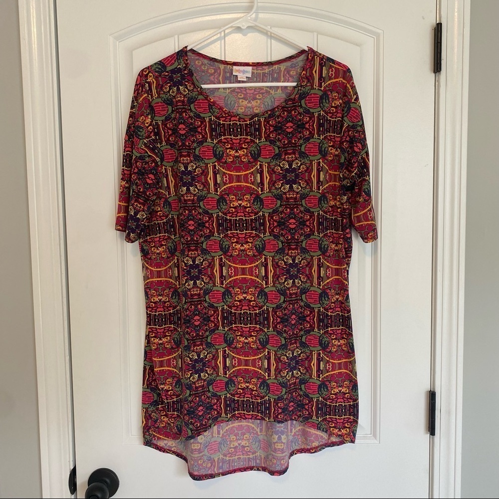 LulaRoe Irma Top Pink, Yellow, Blue, Green Design Size XS
